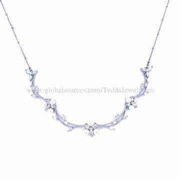 Imitation pearl necklaces, made of brass and cubic zirconia, small orders are accepted