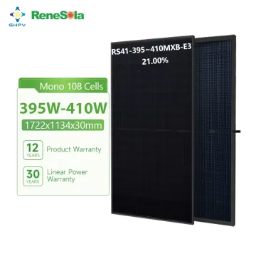 Renesola 400W Bifacial Solar Panels: High-Efficiency Full Black Modules with Transparent Backsheet
