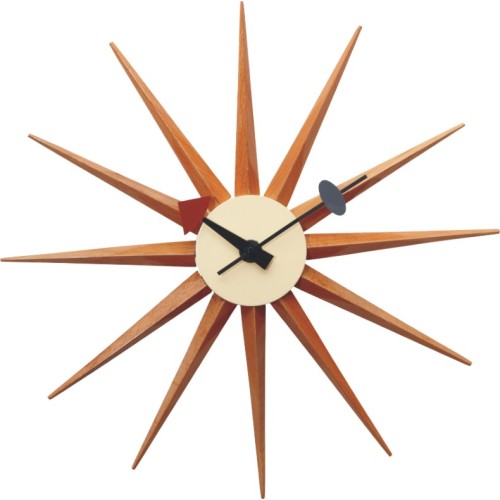 Réplica de reloj de pared natural sunburst de George Nelson
