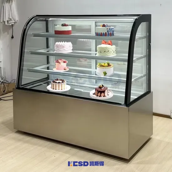 Curved Refrigerated Display Case for Bakery Shop