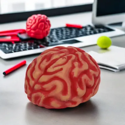 Red Brain Stress Relief Splat Balls: Novelty & Gag Toys for All Ages
