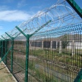 PVC coated green curved wire mesh fence