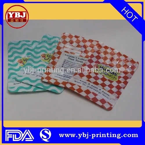 plastic popcorn bags/plastic zipper bags/baby food packing bags
