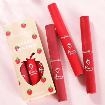 3 Pcs Sweet Liquid Lipstick Set - Matte Velvet Lip Glaze Waterproof Long Lasting Cosmetics Kit