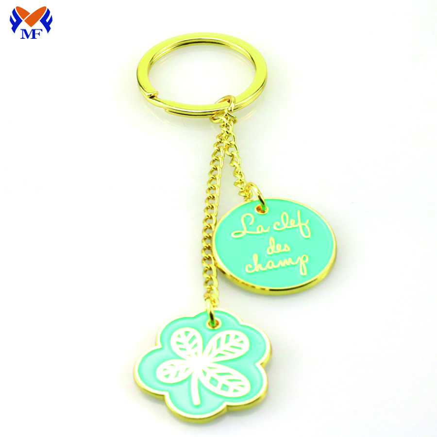 Metal engraved oem enamel keyring for girls