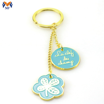 Metal engraved oem enamel keyring for girls