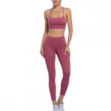 Conjunto de ioga feminino de cintura alta de duas peças OEM