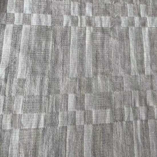 Checked Solid Colour Jacquard Line Linen Cotton Fabric