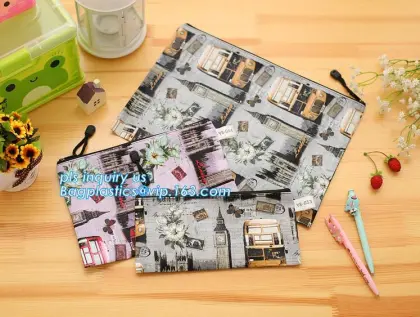 office stationery oxford cloth zipper file bag, A4 size document pockets file stationery file bag, Leather Stationery File Bag