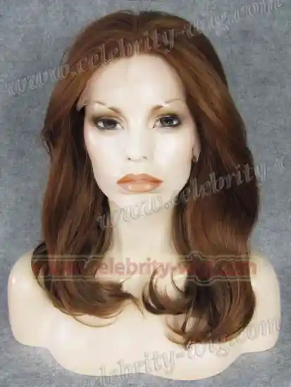 Brown short bobo style Extra Long Synthetic Lace Front Wig