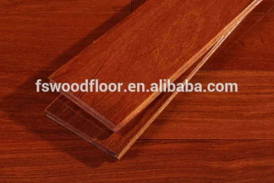 high gloss cumaru flooring in mahogany color stain