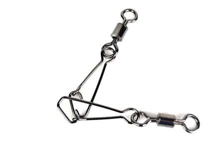 200Pcs/Lot Fishing Rolling Swivel With Hooked Snap Fish Lure Connector 5# 28kg/Brand Steel Alloy Fishing Tools