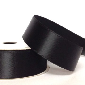 Wholesale 100 Yards Single Face 25mm Black Satin Ribbon