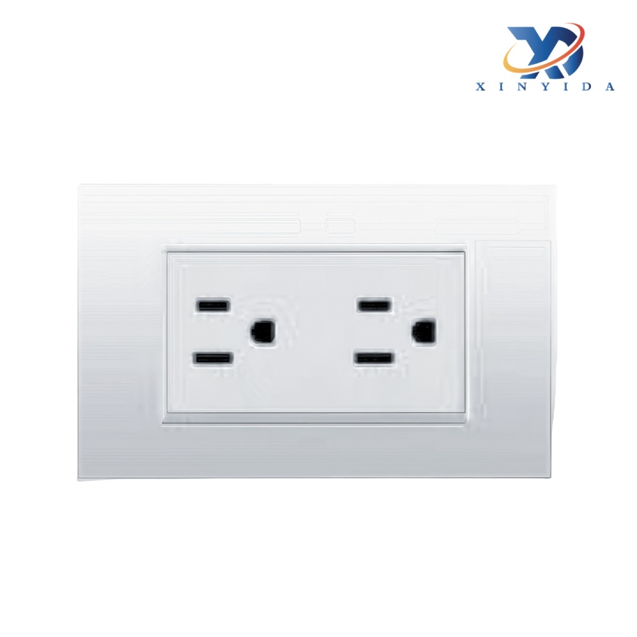 สวิตช์ผนังซ็อกเก็ต 6 รูพร้อมชิ้นส่วนทองแดง