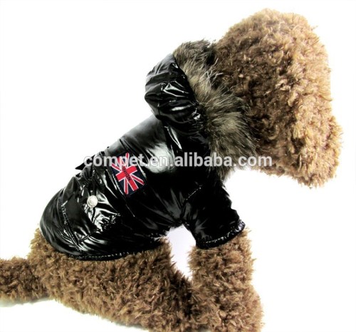 Pet Clothes High Gloss Black Dog Hoodie