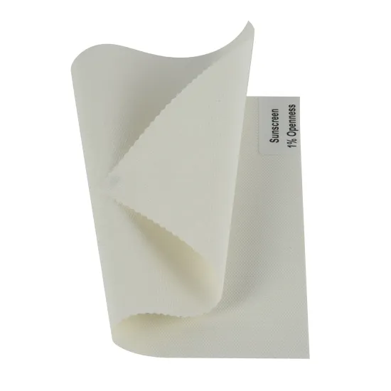 Wholesale Suppliers of 1% Openness White 70% PVC 30% Polyester Sunscreen Fabric