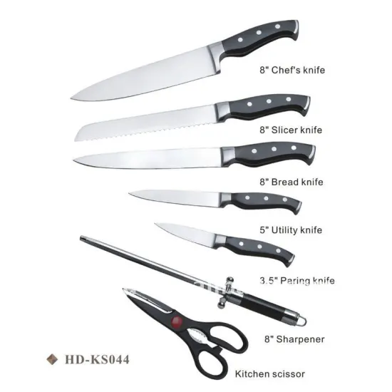 7pcs kitchen knife set with wood handle