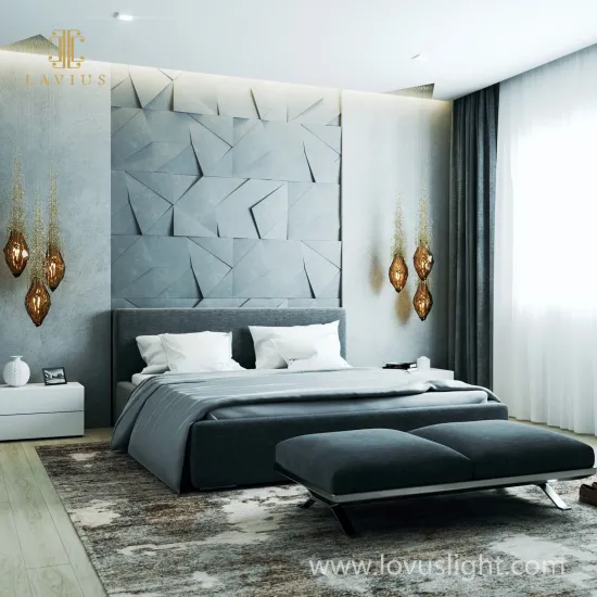 High luxury villa bedroom chandelier Decorative custom high luxury chandelier Golden yellow custom chandelier masonry chandelier