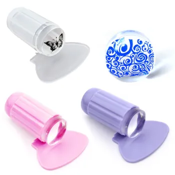 OEM Salon Stamping Plate Set with Jelly Silicone Stamp and Scraper for French Nail Art