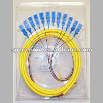 SC/UPC 12 colored optical pigtail with colored 0.9mm loose tube