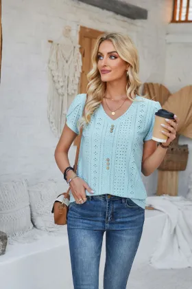 Casual Butterfly Sleeves blouse t shirt