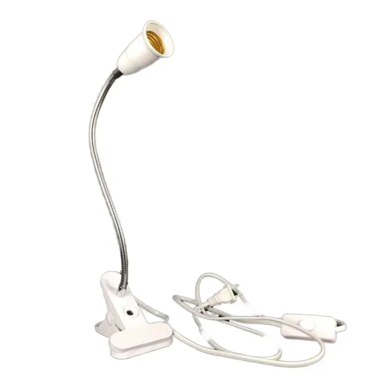 UL Certified Adjustable EU Plug Direct Rechargeable LED E27 Lamp Holder with Flexible Screw and Plastic Socket Switch Clip