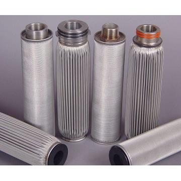 Metal pleated filter element