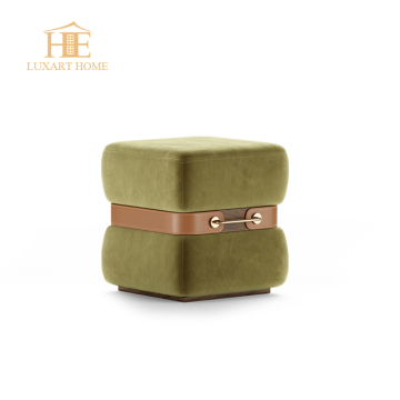 Luxury Velvet Hard Leather Long Ottoman Bench for Living Room & Hotel