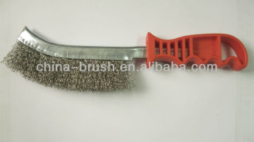 knife brush plastic handle coppered steel wire