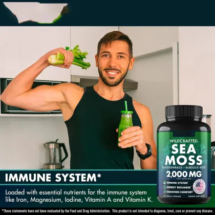 OEM Private Label Sea Moss Capsules with Black Seed Oil Ashwagandha for Immune Support