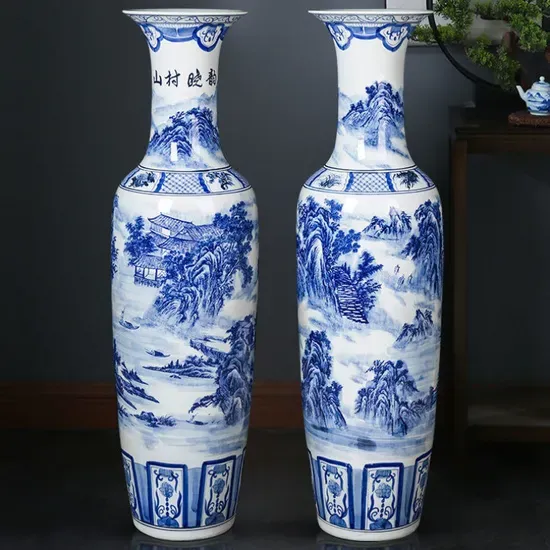 Blue and White Luxury Ceramic Vases
