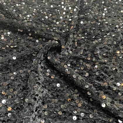 2024 Fashion Show: Colorful 5MM Sequin Embroidery Velvet Fabric for Dress