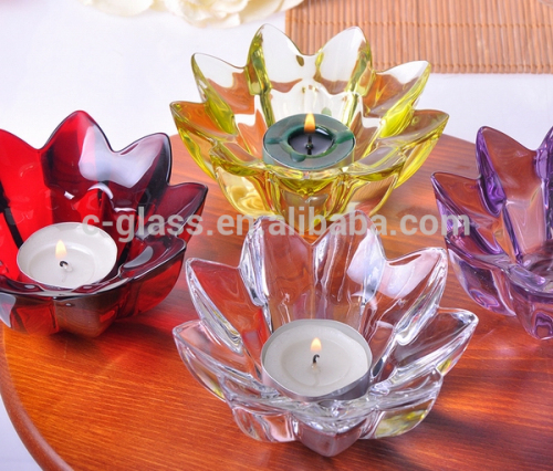 Flower Shape Glass Tealight Candle Holder