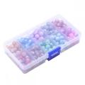 Perles en verre de 180pcs 8 mm 10 couleurs mélangées