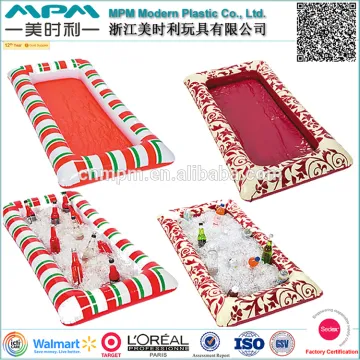 ICTI audit factory OEM inflatable floating pool bar, inflatable salad bar and buffet cooler