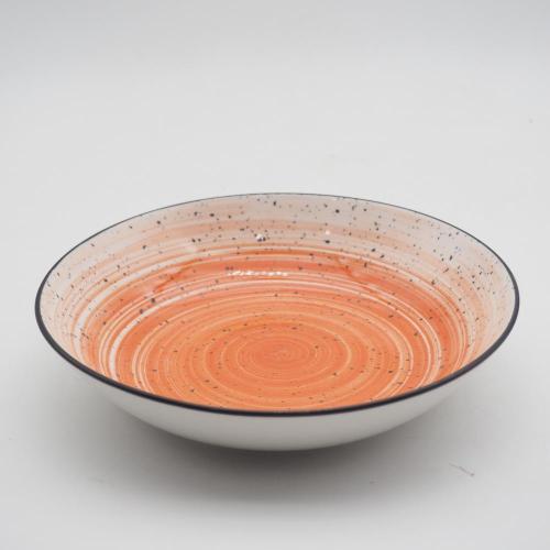 Luxo Painted Hand Painted Style Orange Ceramic Dinnerware Porcelain Dinner Set