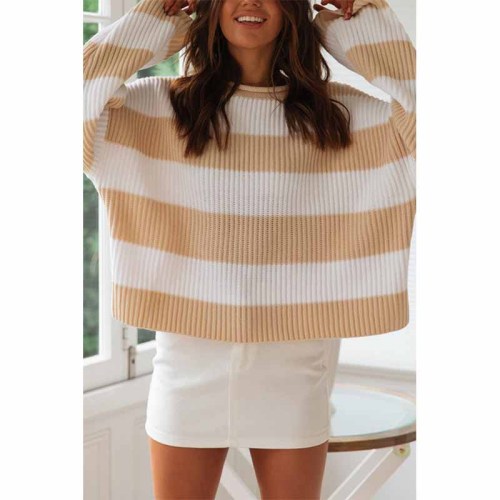Sexy Lace Body Suit Women's Casual Boho Striped Patchwork Sweater Factory