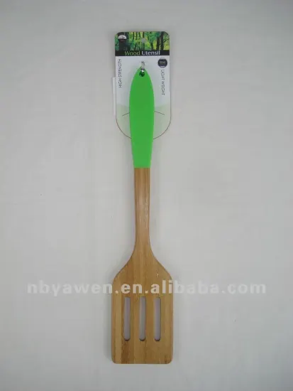 bamboo spatula with silicone handle