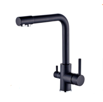 Feenice Brass Black 2 Function Kitchen Water Tap Mixer
