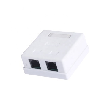 RJ45 Cat5E UTP Wall Mount Box - Double Port Surface