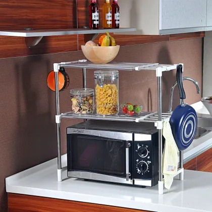 Stainless Steel Kitchen Storage Rack for Microwave Oven Accessories