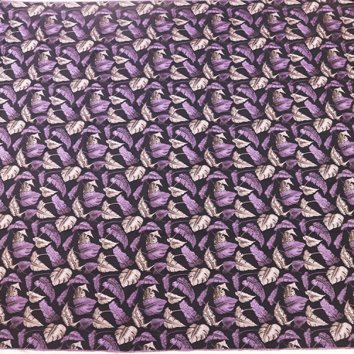 Purple Birds Feather Jacquard Elegant Fabric