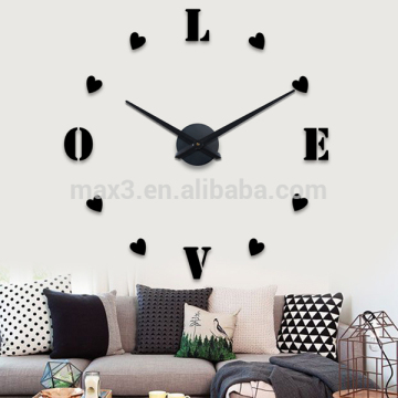 Leave mirror clock 3d DIY removable Decals acrylic adhesive sticker clock