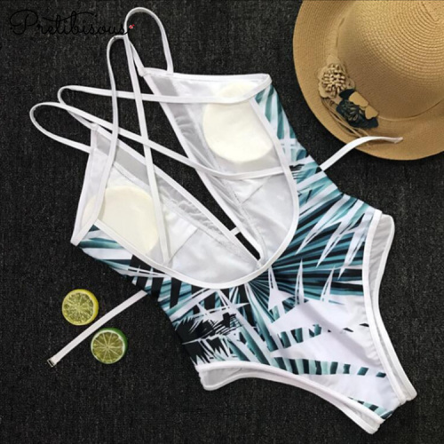 Women's printed swimwear one piece swimsuit