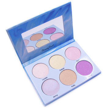 High Quality 6 Color Highlighter Palette Makeup Eyeshadow Powder for Beauty