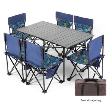 Portable Folding Picnic Dining Table and Chair Set for Garden, Patio, and Camping