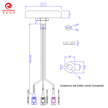 Combinazione 3 in 1 Antenna avvitata GNSS GPS Wifi LTE 4G IP67 per auto IoT esterno