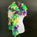 Wholesale Cheap Rainbow Sectioned Turkey Feather Boa For Cloth Decoration