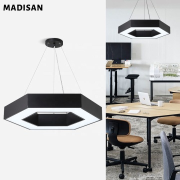LED Hexagonal Chandelier for Large Office and Gym Lighting