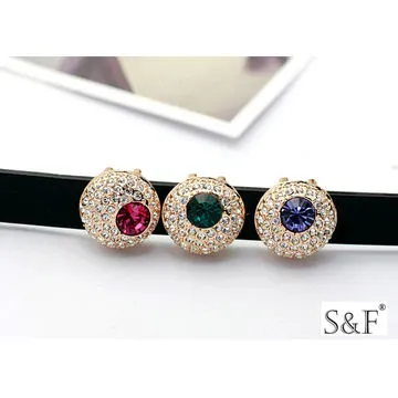 Leather bracelet, big swarovski crystal